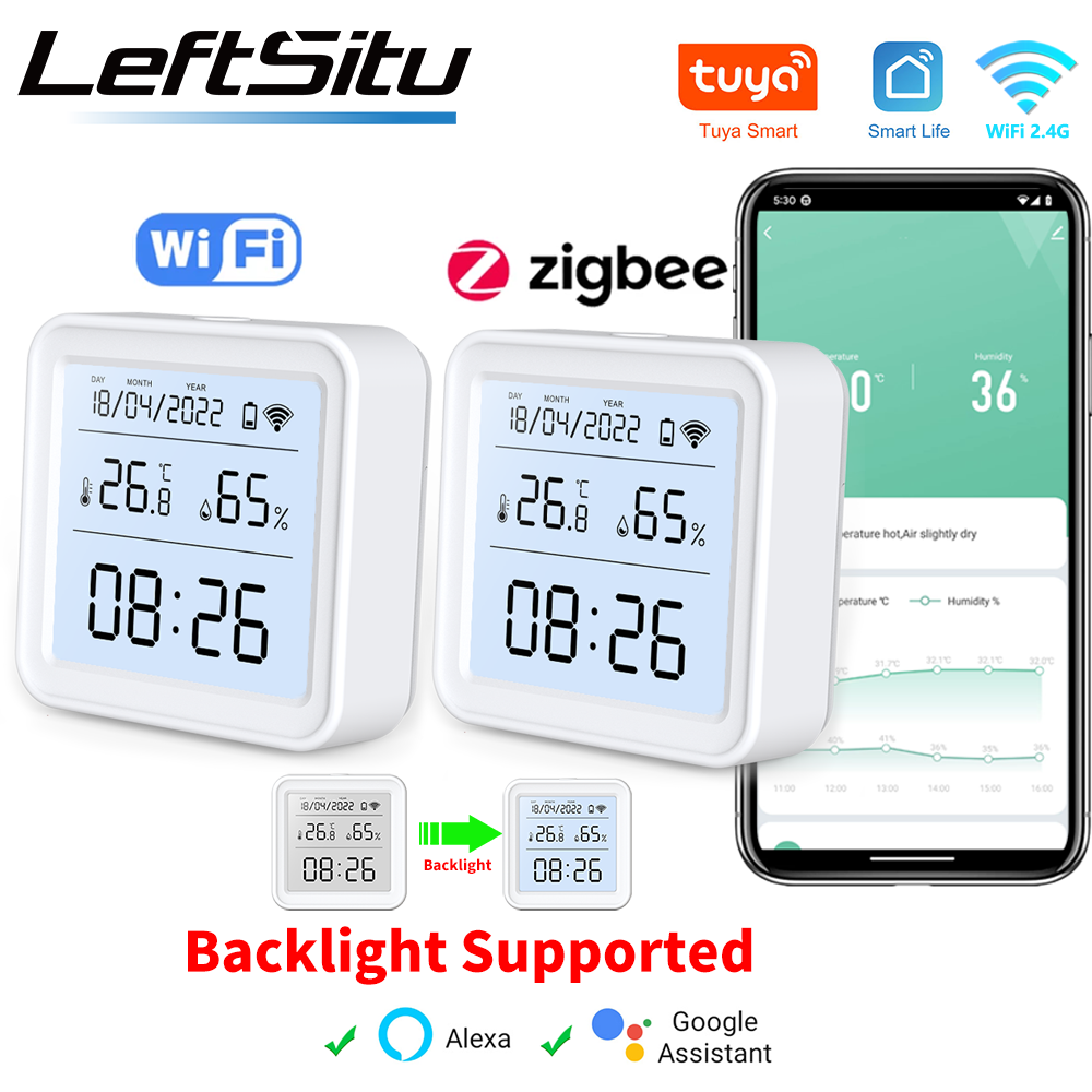 Digital Hygrometer Probe - Tuya Zigbee WiFi 温度湿度センサー湿度計温度計検出器スマートライフリモコンサポート Alexa Google