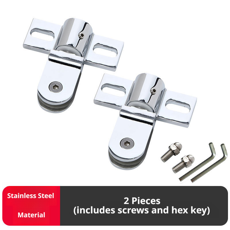 Glass Door Hinge - 亜鉛合金ステンレス鋼浴室ガラスドアクリップ回転ドアシャフトヒンジ錆びないシャワーアクセサリー浴室装飾用