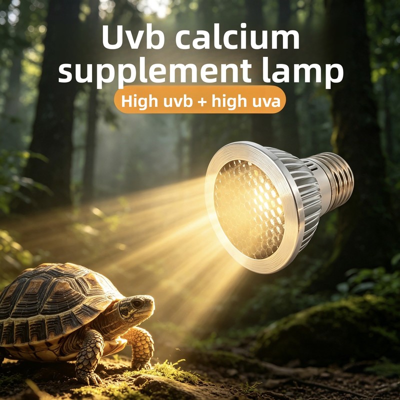 Vitamin D3 Reptile - フルスペクトルUVB 5.0爬虫類用電球 – 75W/100W UVAヒートランプ（カメ、亀用）、天然太陽光を模倣しビタミンD3を生成