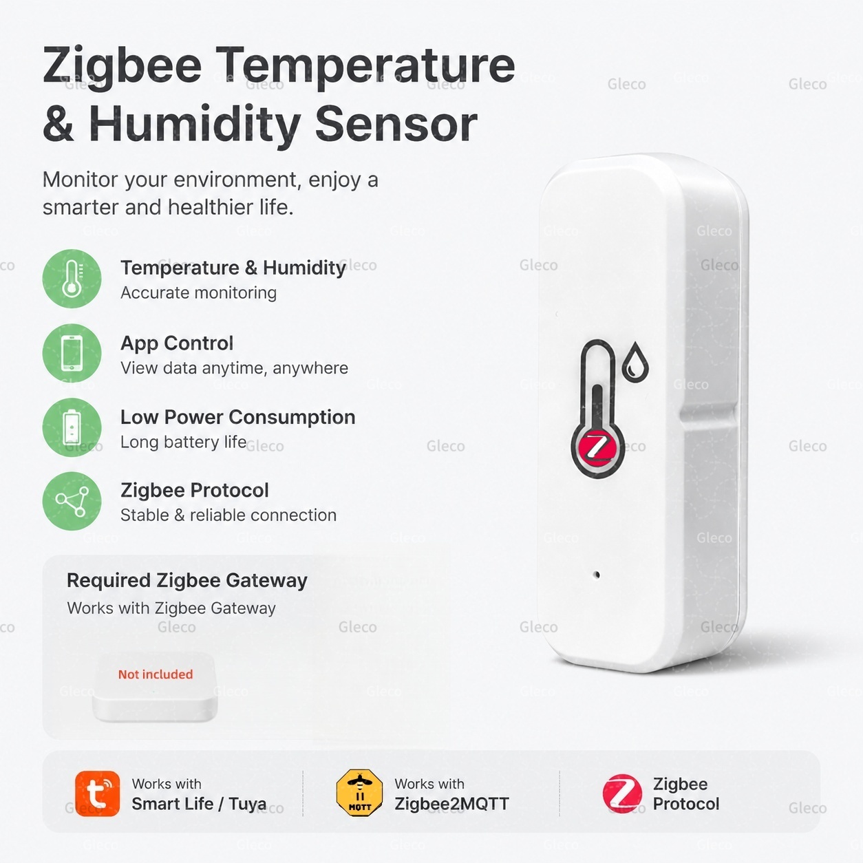 Digital Hygrometer Probe - Tuya Zigbee 3.0 温度と湿度センサー屋内スマートホームミニ温度計湿度計リモートワーク Z2M スマートライフと連携