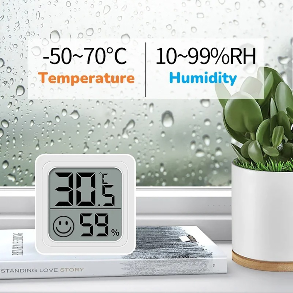 ポータブル液晶デジタル温度計湿度計卓上時計室内湿度計センサー - Digital Hygrometer Probe のレビューと価格