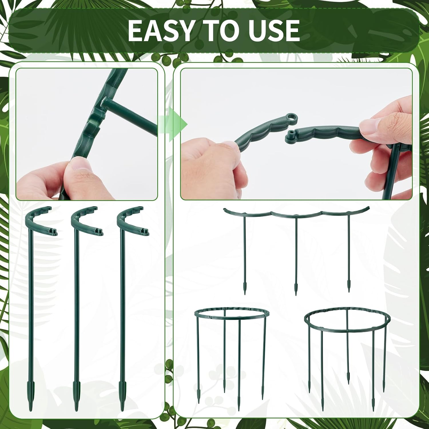 1/16個入り 植物支柱 花温室用固定棒ホルダー スタンド杭 - Vine Climbing Plastic のレビューと価格