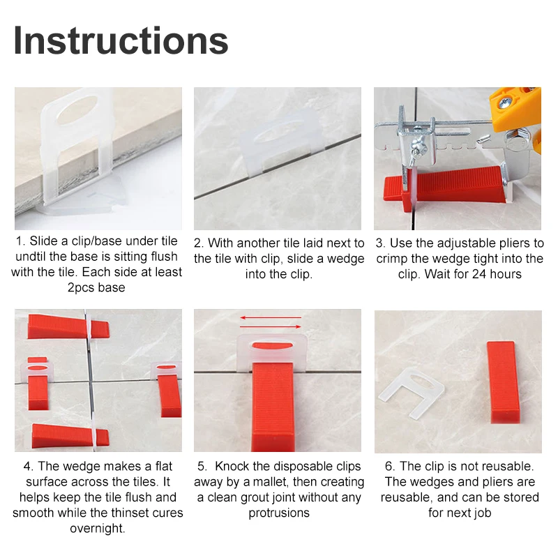 100個入り セラミックタイルレベリングシステムクリップ 1 - Ceramic Tile Floor のレビューと価格