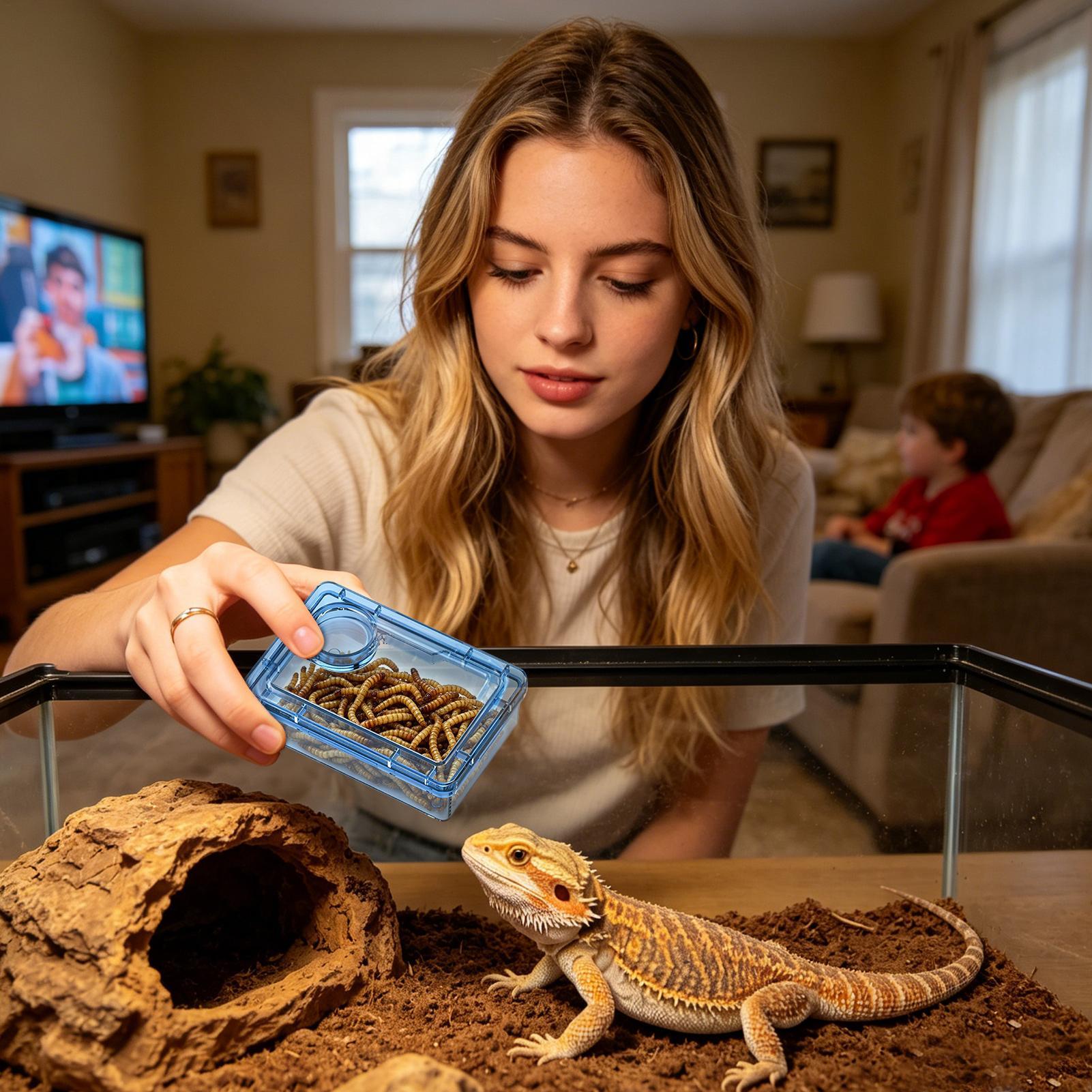 爬虫類脱走防止用給餌皿 カルシウムパウダー収納付き トカゲ・ - Calcium Powder Reptile のレビューと価格