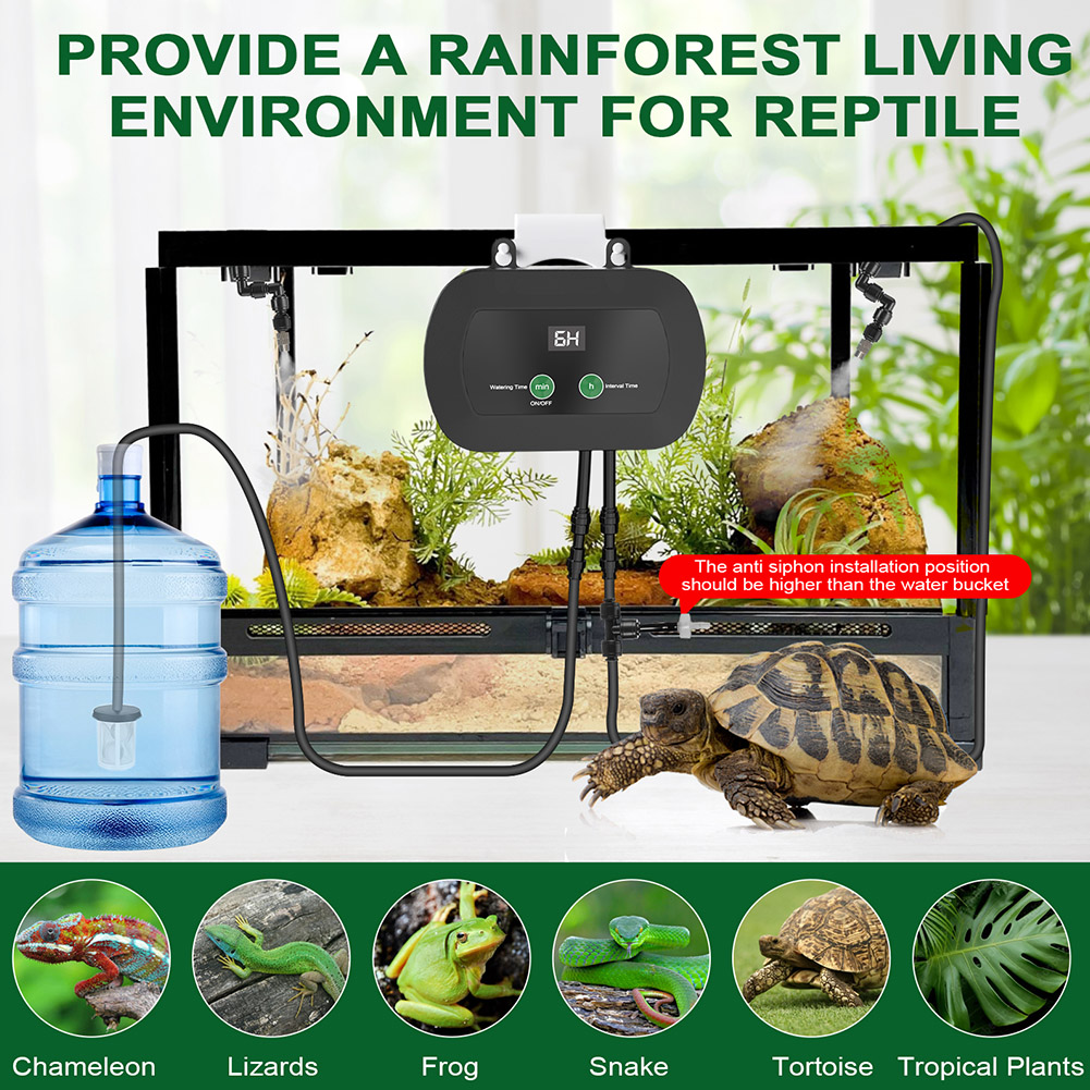 自動爬虫類ミストスプリンクラー（タイマー＆360度機能付き） - Misting Nozzle Reptile のレビューと価格