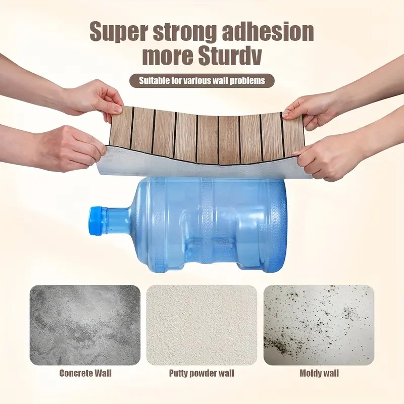 自己粘着防水 3D ウォールパネル木目調ウォールステッカー背 - Pvc Panel Background のレビューと価格