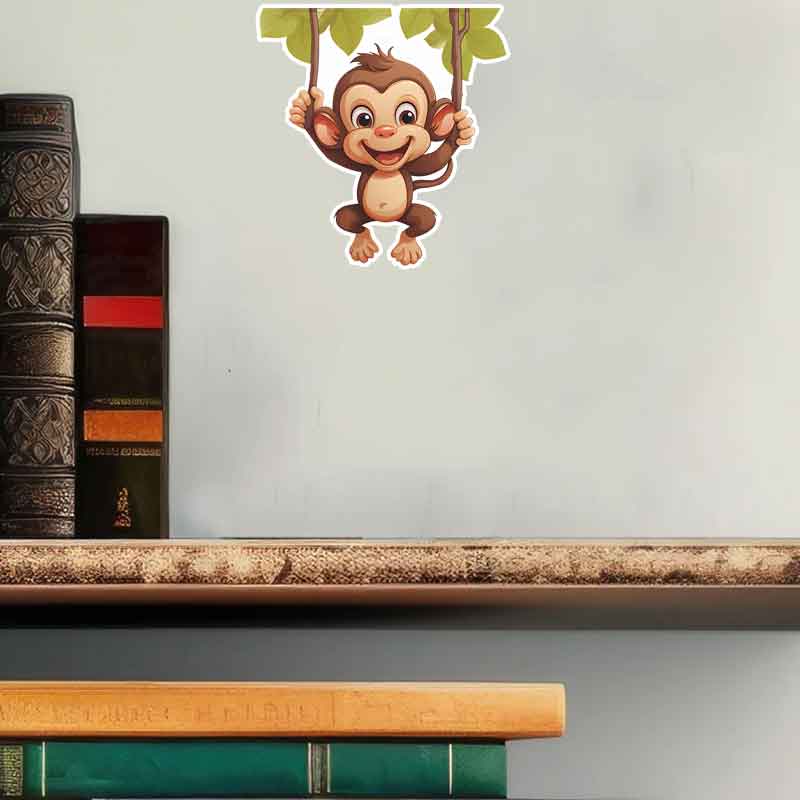 かわいい小猿のリビングルーム背景装飾ウォールステッカー 自己 - Pvc Panel Background のレビューと価格