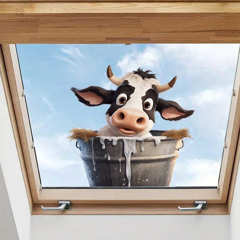 かわいい牛の壁ステッカー自己粘着壁紙寝室子供部屋動物壁画背景 - Pvc Panel Background のレビューと価格