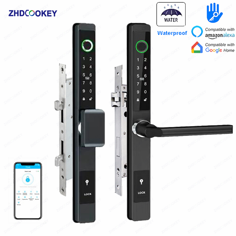 ZHDCOOKEY 生体認証デジタルドアロック 防水 TTL - Glass Door Hinge のレビューと価格