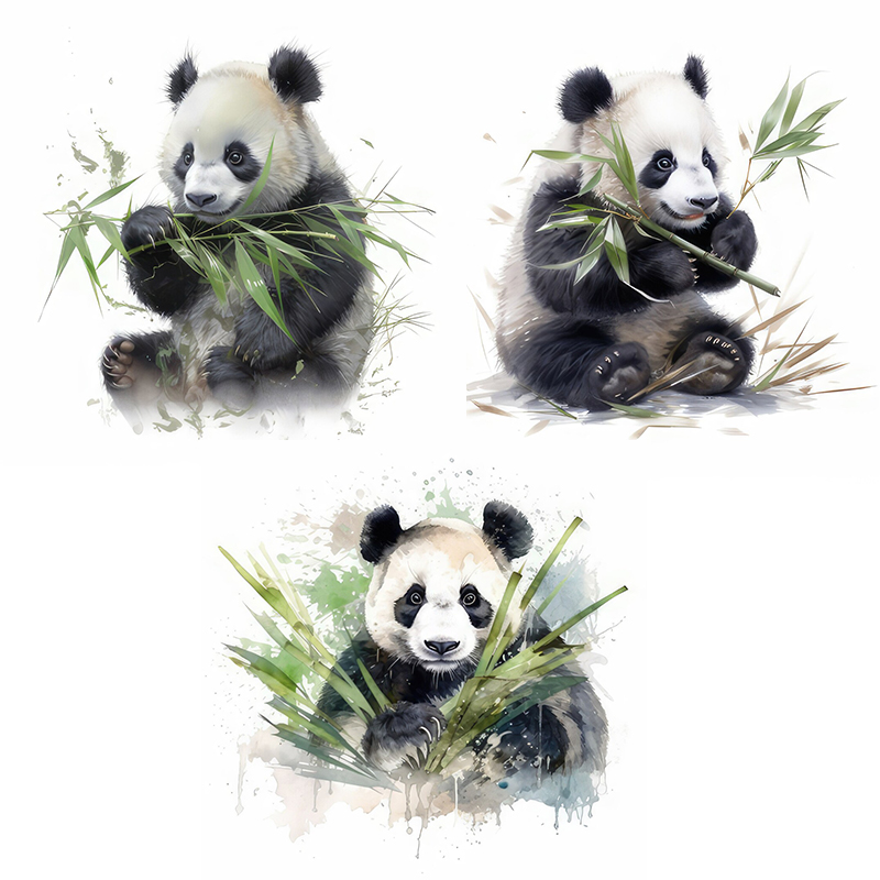 C76 #   水彩パンダウォールステッカー子供部屋の背景家 - Pvc Panel Background のレビューと価格
