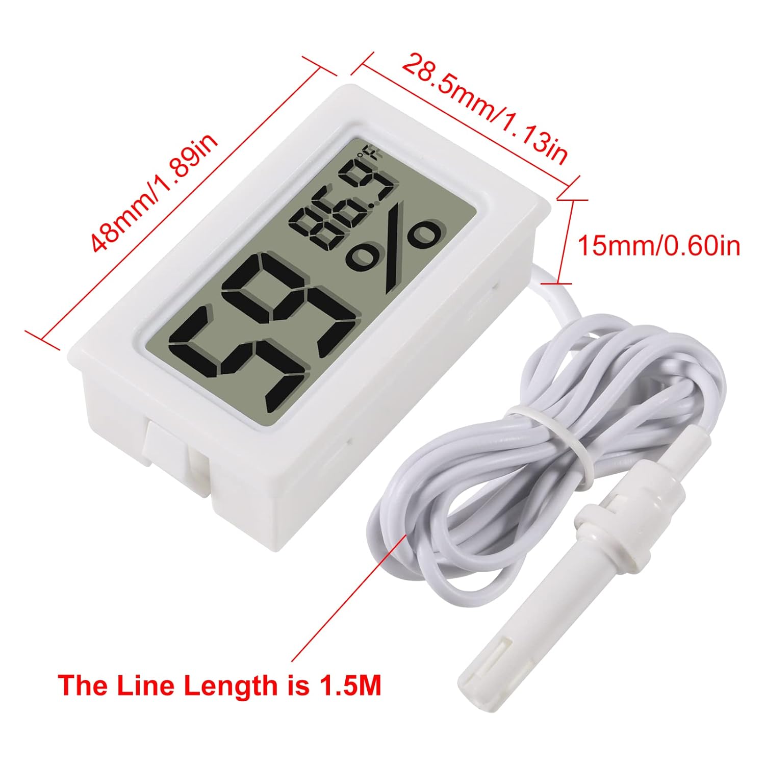 2 個ミニデジタル湿度計温度計ゲージプローブ Lcd ディス - Digital Hygrometer Probe のレビューと価格