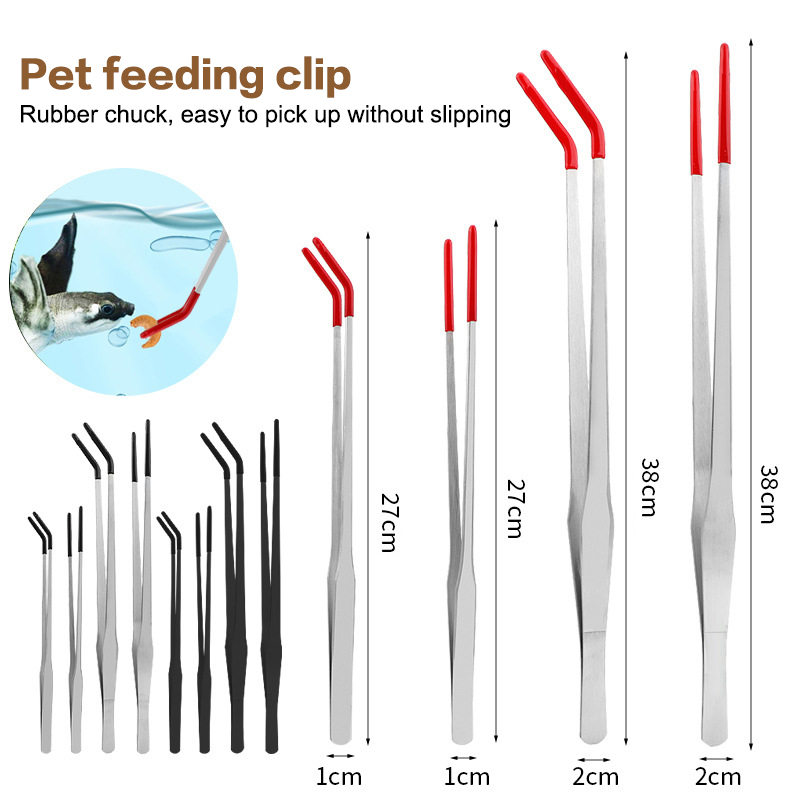 ステンレス鋼爬虫類給餌トングゴムチップ水族館水族館ストレート - Feeding Tong Stainless のレビューと価格