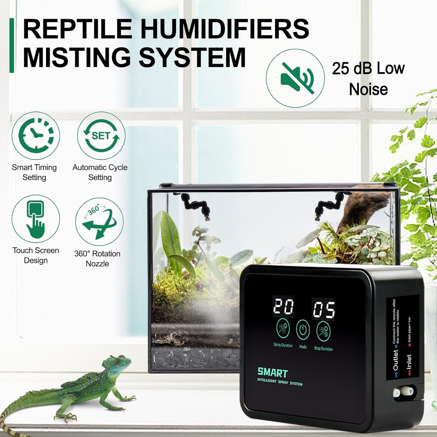 爬虫類加湿器 スマートミストシステム 爬虫類飼育場用ミスター - Misting Nozzle Reptile のレビューと価格
