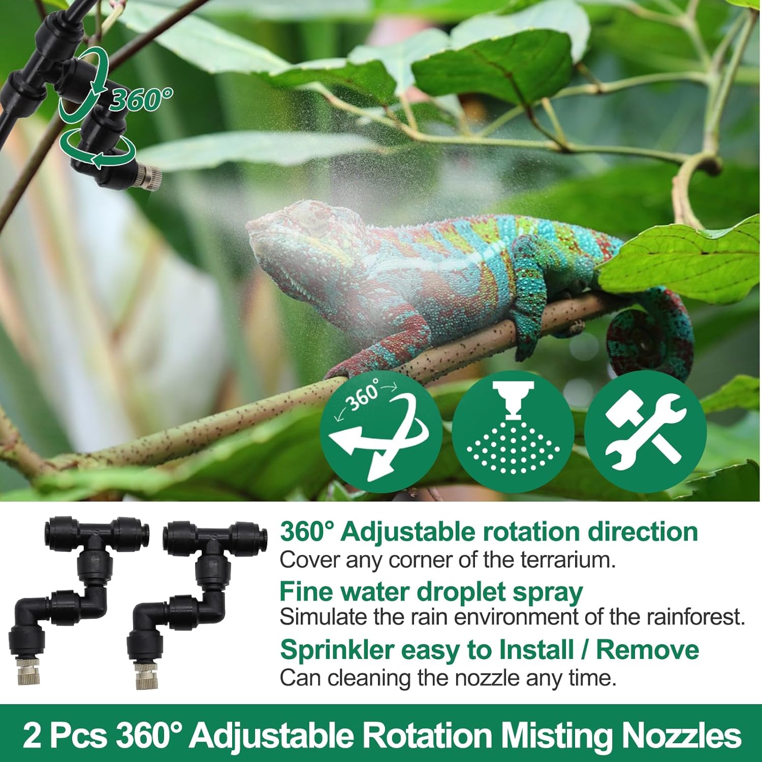 爬虫類加湿器 スマートミストシステム 爬虫類飼育場用ミスター - Misting Nozzle Reptile のレビューと価格